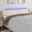 sengegavl med LED-lys 203x16x78/88 cm stof cremefarvet