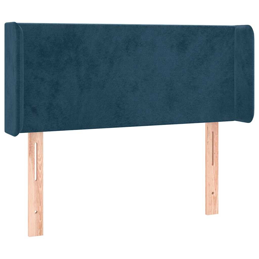 sengegavl med LED-lys 93x16x78/88 cm fløjl Mørkeblå
