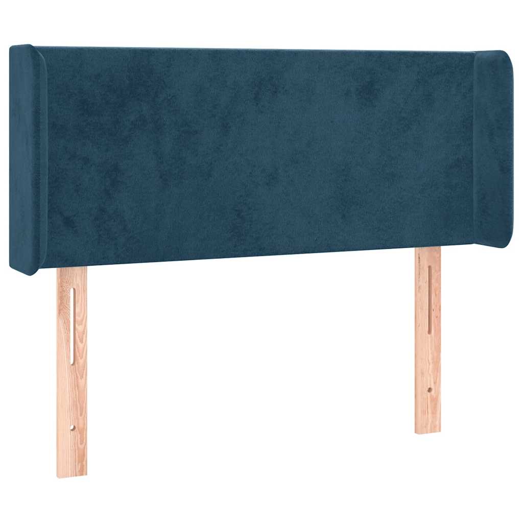 sengegavl med LED-lys 103x16x78/88 cm fløjl mørkeblå