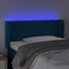 sengegavl med LED-lys 103x16x78/88 cm fløjl mørkeblå