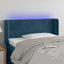 sengegavl med LED-lys 103x16x78/88 cm fløjl mørkeblå