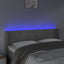 sengegavl med LED-lys 147x16x78/88 cm fløjl lysegrå