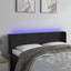 sengegavl med LED-lys 147x16x78/88 cm fløjl sort