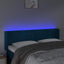 sengegavl med LED-lys 147x16x78/88 cm fløjl mørkeblå