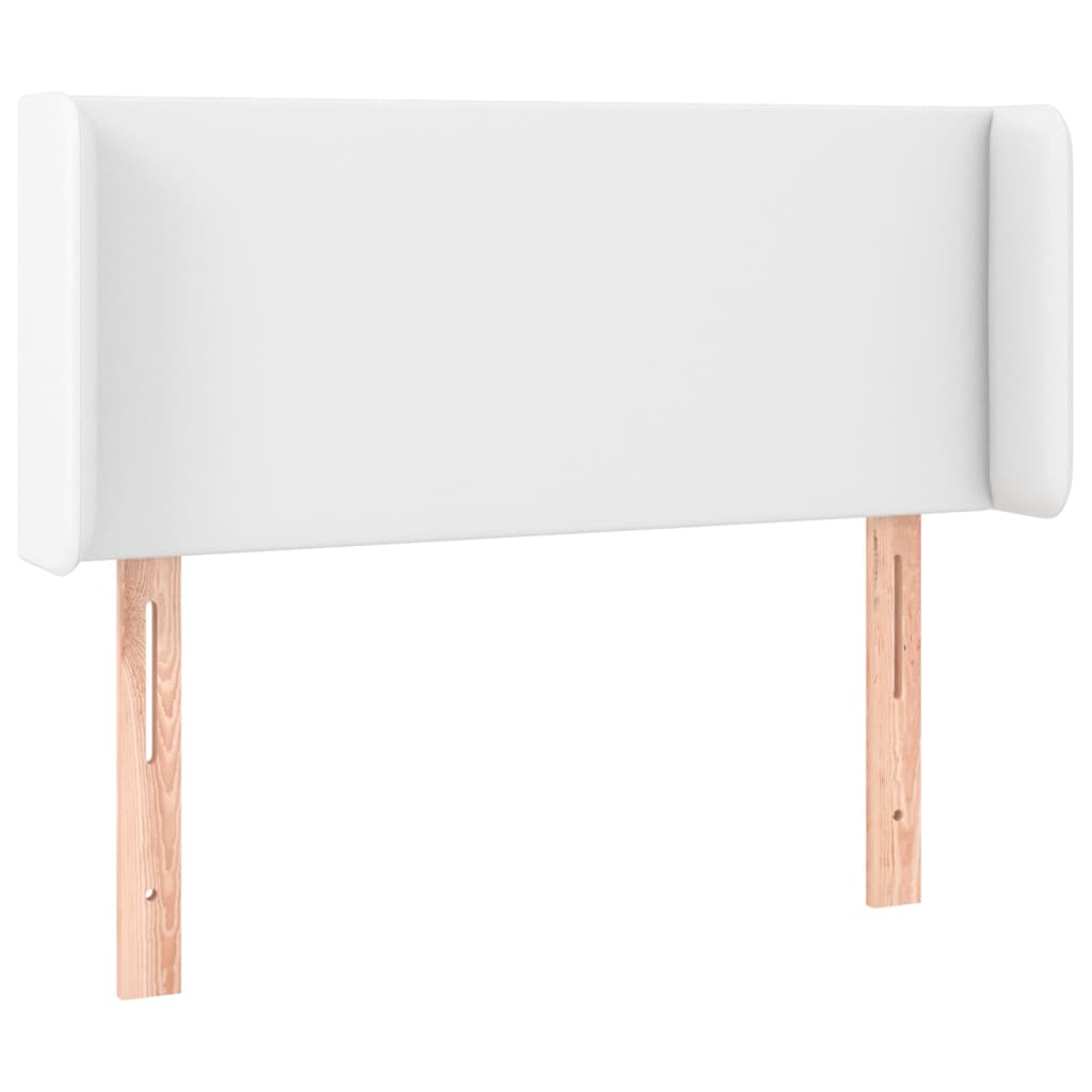 sengegavl med LED-lys 93x16x78/88 cm kunstlæder hvid