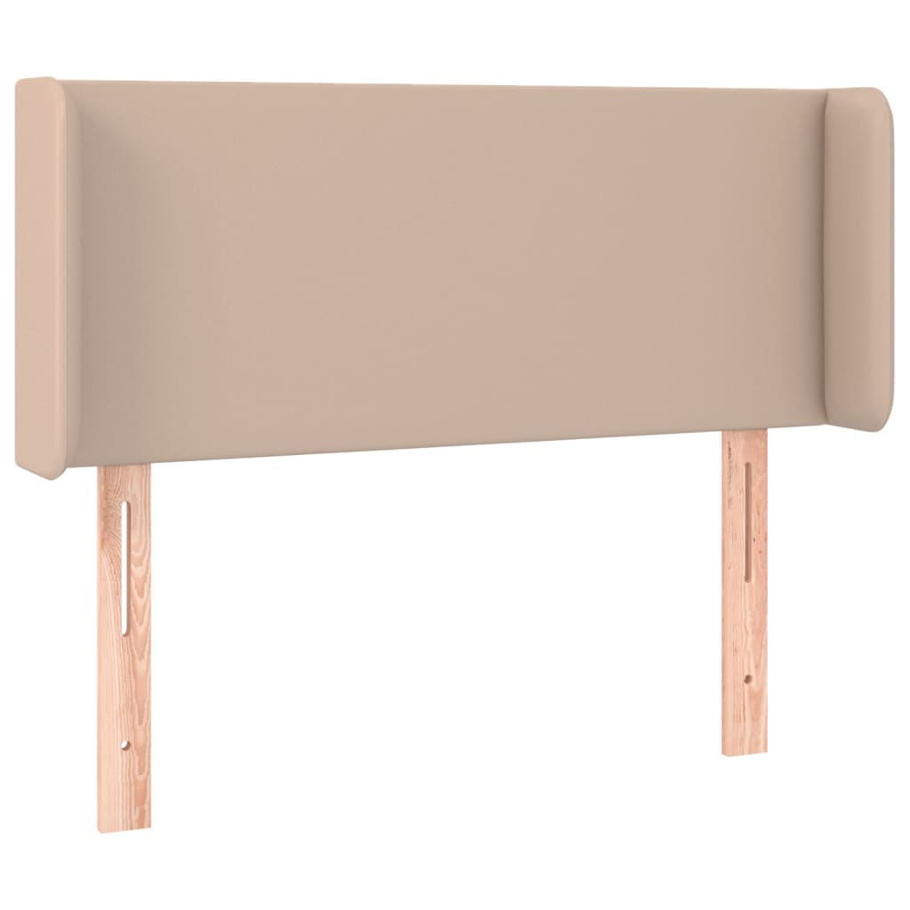 sengegavl med LED-lys 103x16x78/88cm kunstlæder cappuccino