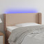 sengegavl med LED-lys 103x16x78/88cm kunstlæder cappuccino