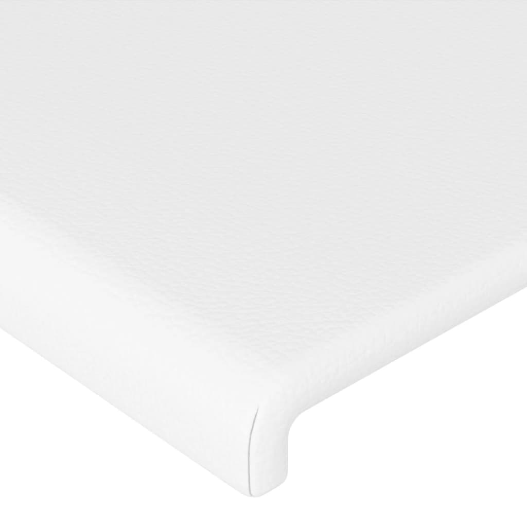 sengegavl med LED-lys 163x16x78/88 cm kunstlæder hvid