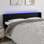 sengegavl med LED-lys 203x16x78/88 cm kunstlæder sort
