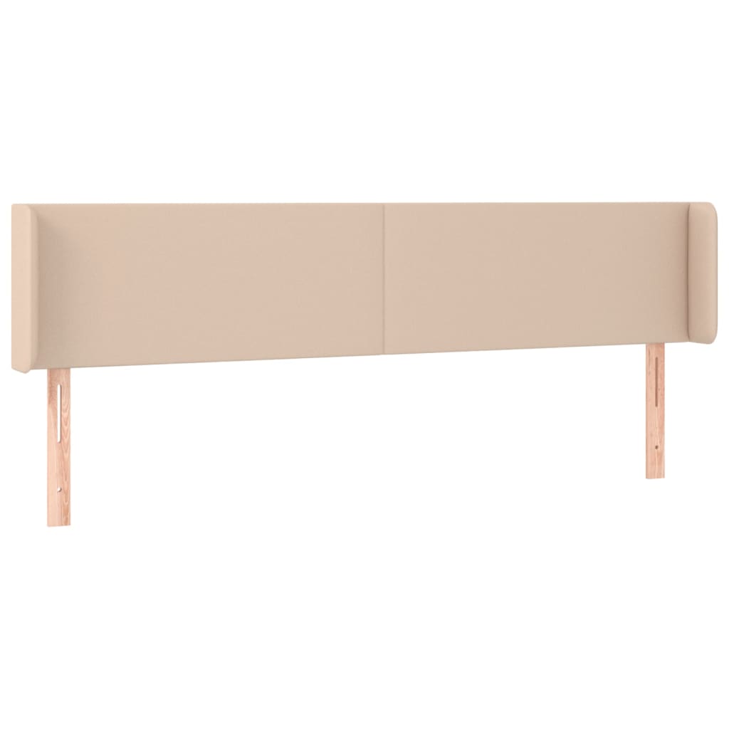 sengegavl med LED-lys 203x16x78/88cm kunstlæder cappuccino