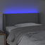 sengegavl med LED-lys 83x16x78/88 cm stof lysegrå