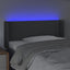 sengegavl med LED-lys 83x16x78/88 cm stof mørkegrå