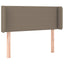 sengegavl med LED-lys 93x16x78/88 cm stof gråbrun