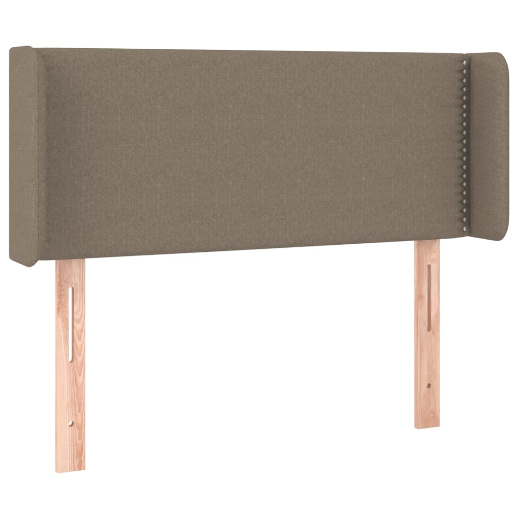 sengegavl med LED-lys 93x16x78/88 cm stof gråbrun