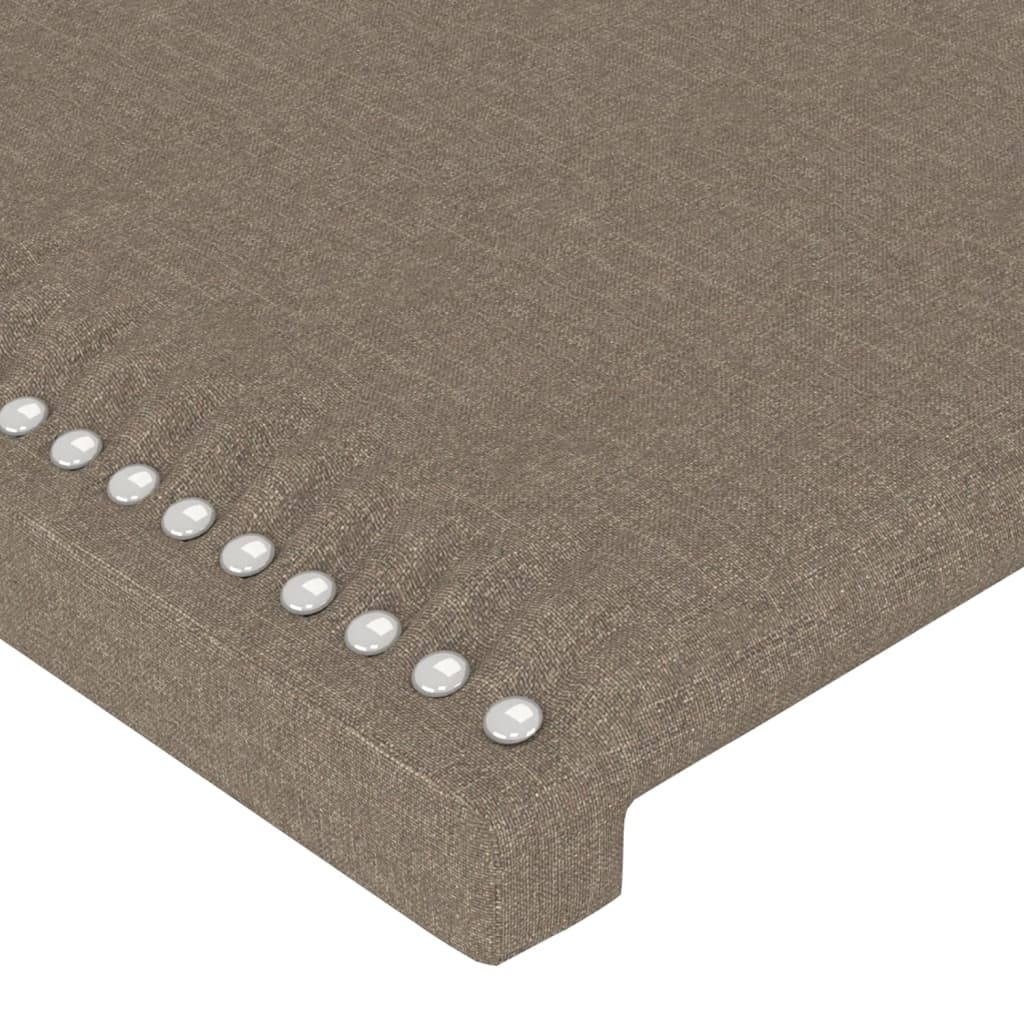 sengegavl med LED-lys 93x16x78/88 cm stof gråbrun