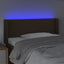 sengegavl med LED-lys 103x16x78/88 cm stof mørkebrun