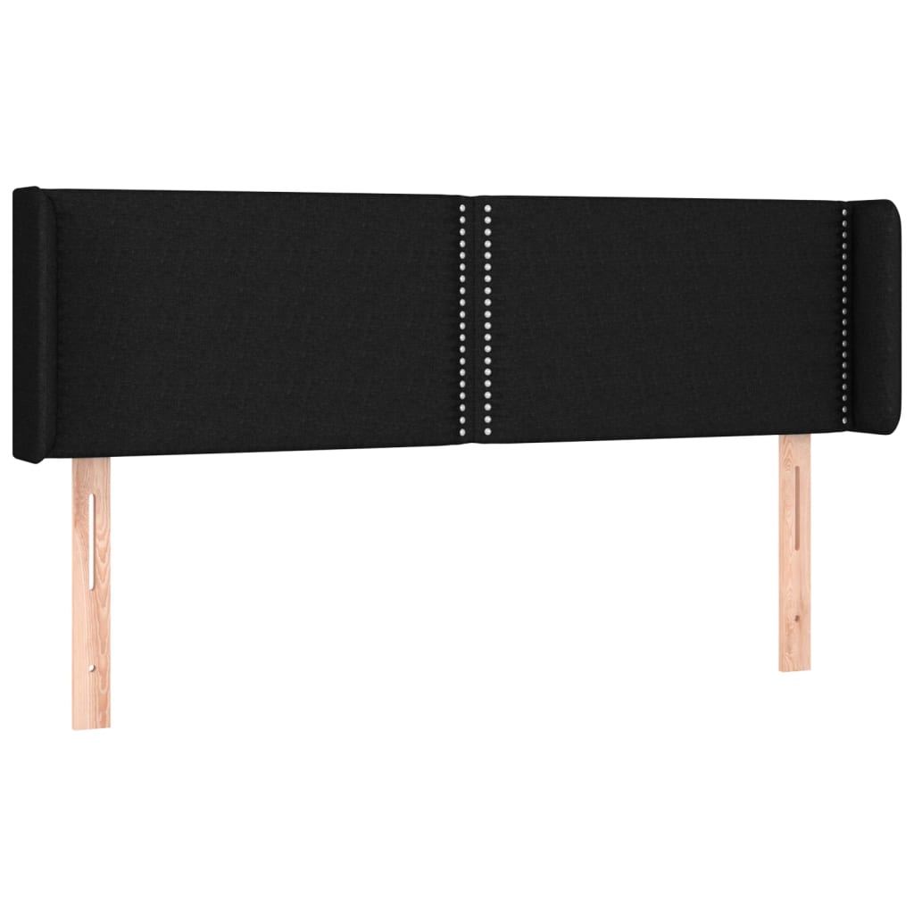 sengegavl med LED-lys 147x16x78/88 cm stof sort