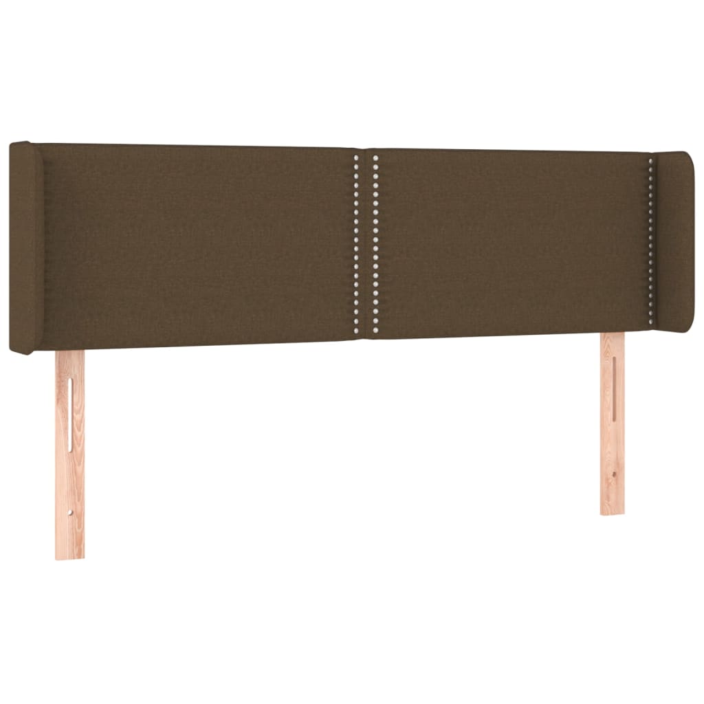 sengegavl med LED-lys 147x16x78/88 cm stof mørkebrun