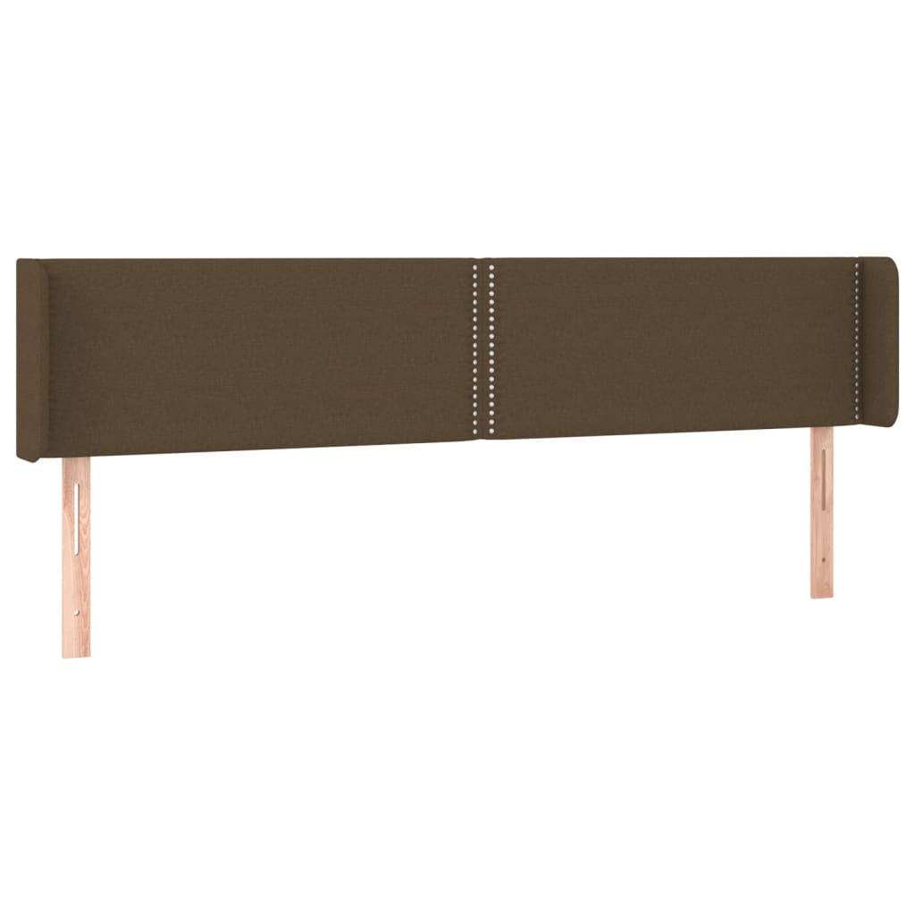 sengegavl med LED-lys 183x16x78/88 cm stof mørkebrun