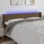 sengegavl med LED-lys 183x16x78/88 cm stof mørkebrun