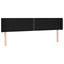 sengegavl med LED-lys 203x16x78/88 cm stof sort