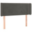 sengegavl med LED-lys 103x16x78/88 cm fløjl mørkegrå