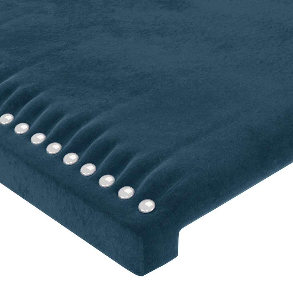 sengegavl med LED-lys 103x16x78/88 cm fløjl mørkeblå