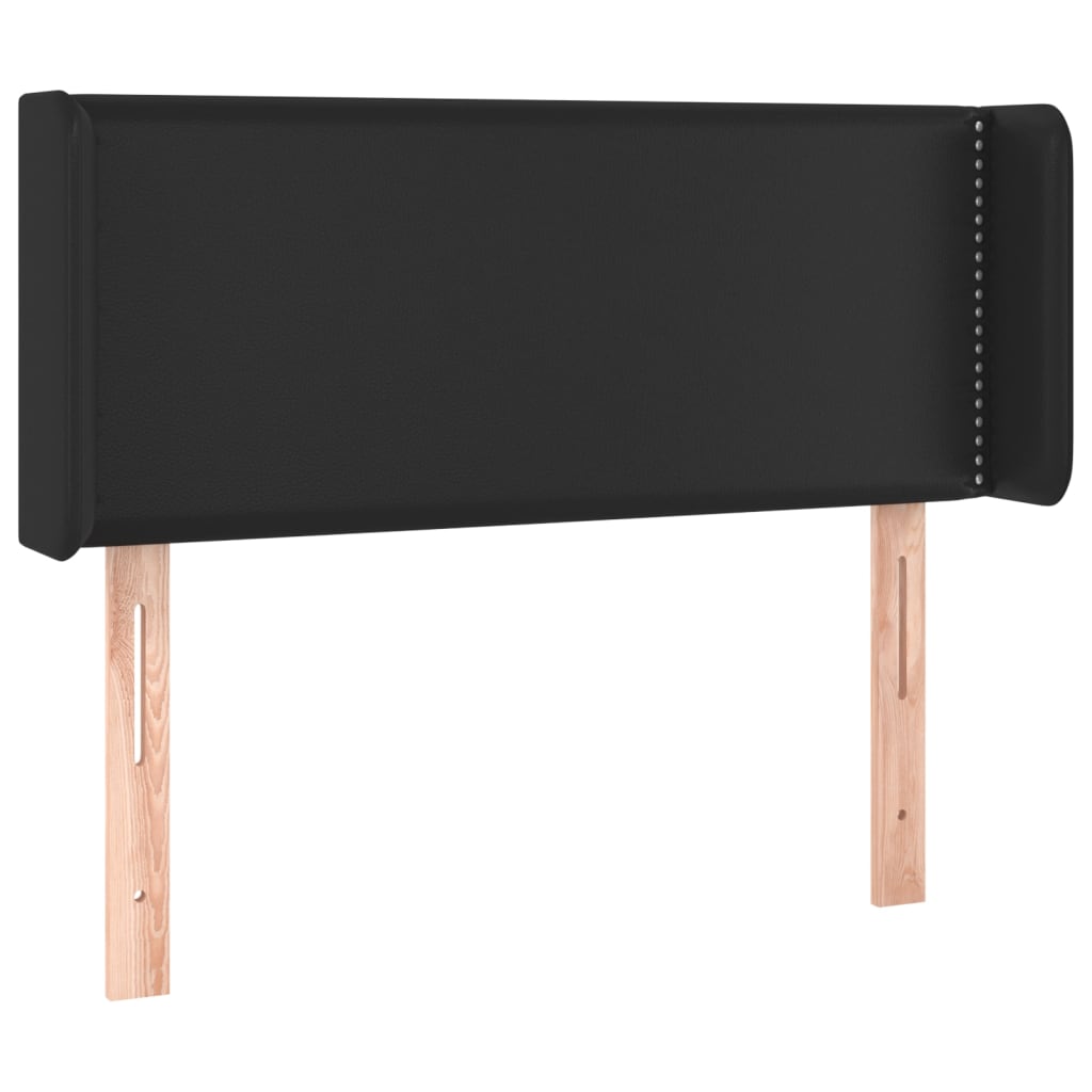 sengegavl med LED-lys 83x16x78/88 cm kunstlæder sort