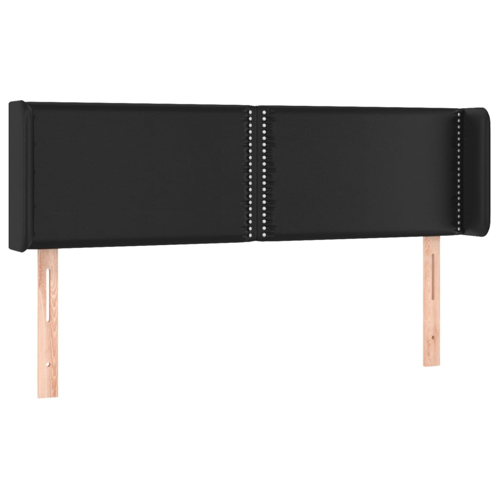 sengegavl med LED-lys 147x16x78/88 cm kunstlæder sort