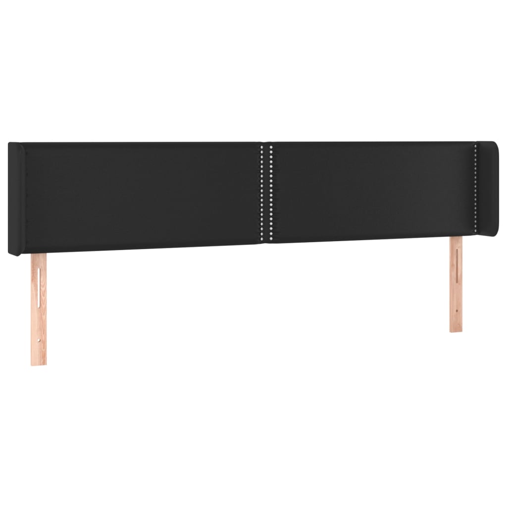 sengegavl med LED-lys 183x16x78/88 cm kunstlæder sort