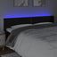 sengegavl med LED-lys 183x16x78/88 cm kunstlæder sort