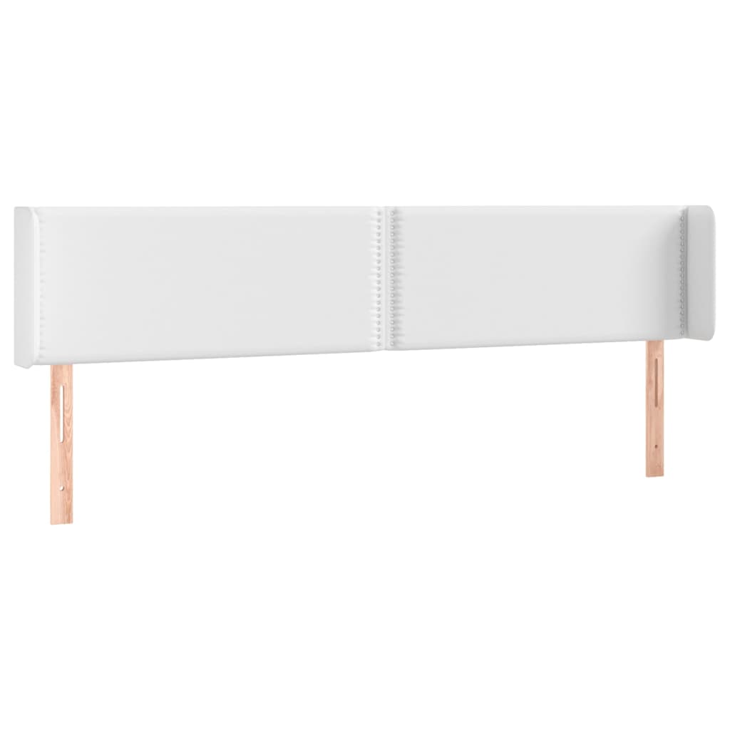 sengegavl med LED-lys 203x16x78/88 cm kunstlæder hvid