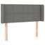 sengegavl med LED-lys 103x16x78/88 cm stof mørkegrå