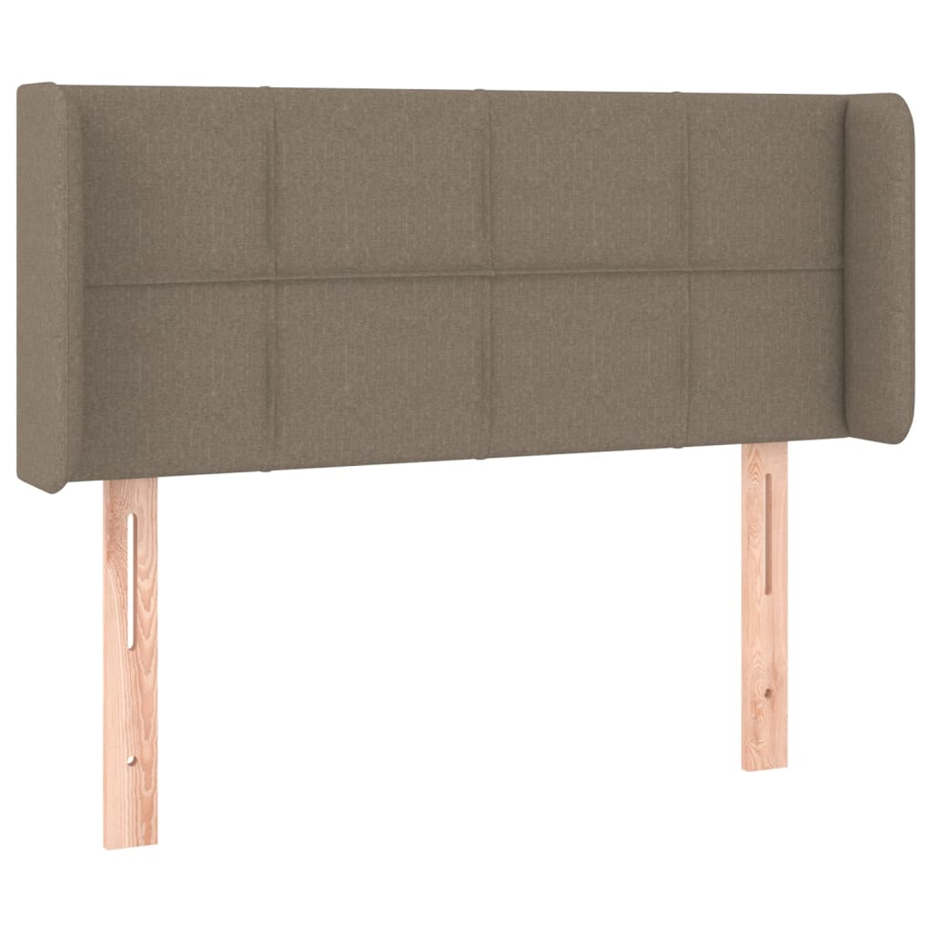 sengegavl med LED-lys 103x16x78/88 cm stof gråbrun