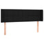 sengegavl med LED-lys 147x16x78/88 cm stof sort