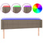 sengegavl med LED-lys 163x16x78/88 cm stof gråbrun