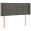 sengegavl med LED-lys 83x16x78/88 cm fløjl mørkegrå
