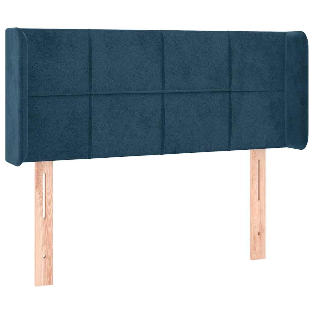 sengegavl med LED-lys 103x16x78/88 cm fløjl mørkeblå