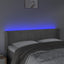 sengegavl med LED-lys 147x16x78/88 cm fløjl lysegrå