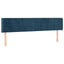 sengegavl med LED-lys 163x16x78/88 cm fløjl mørkeblå