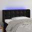 sengegavl med LED-lys 83x16x78/88 cm kunstlæder sort