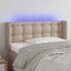 sengegavl med LED-lys 83x16x78/88cm kunstlæder cappuccinofarvet