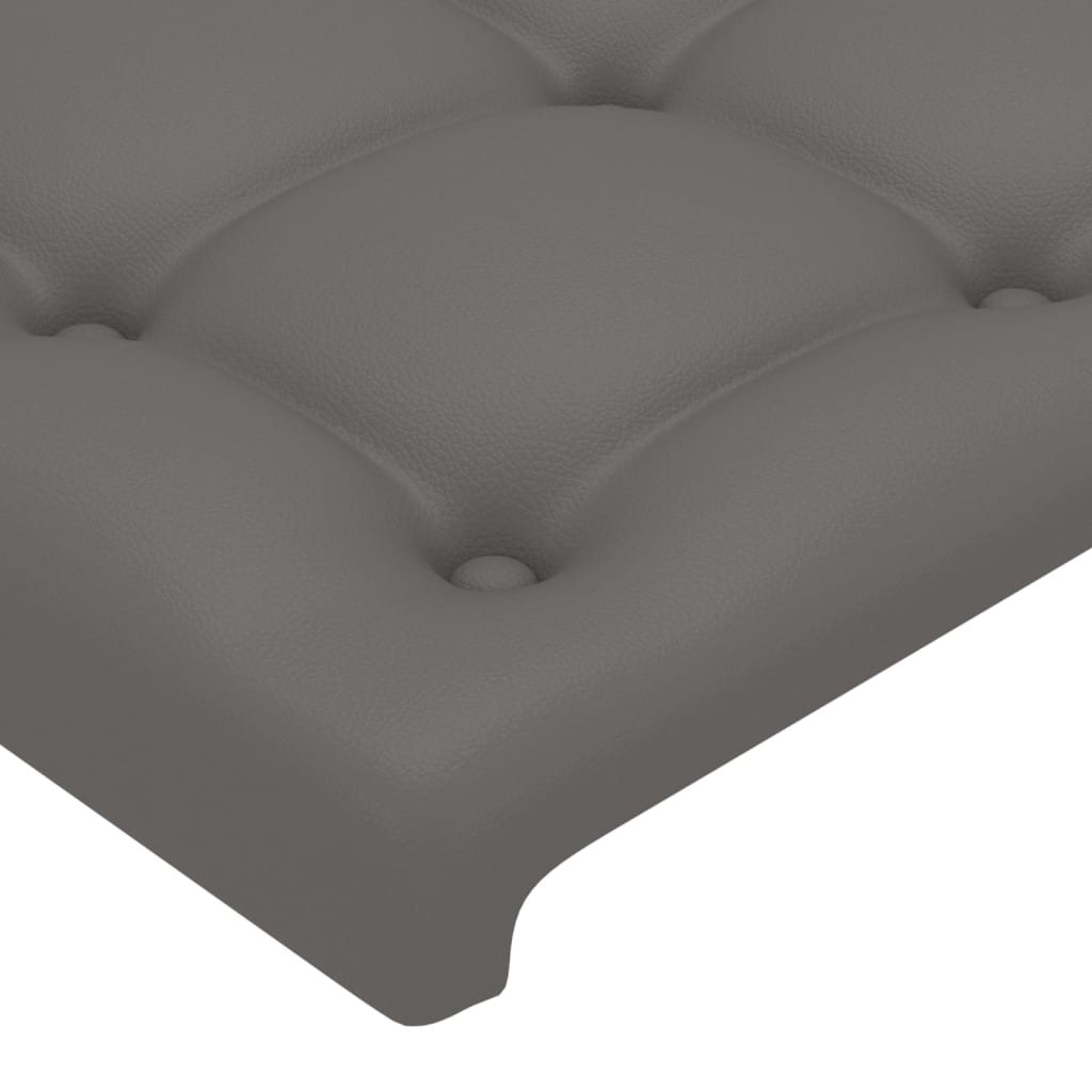 sengegavl med LED-lys 93x16x78/88 cm kunstlæder grå