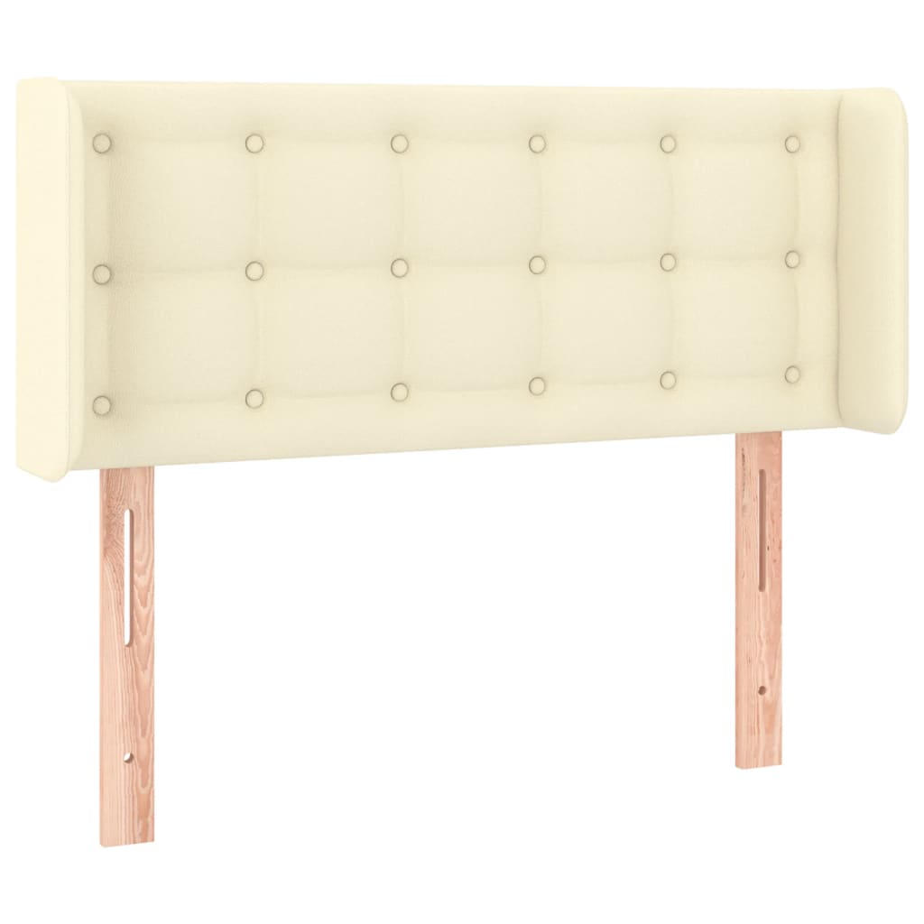 sengegavl med LED-lys 103x16x78/88 cm kunstlæder cremefarvet