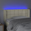 sengegavl med LED-lys 103x16x78/88 cm kunstlæder cremefarvet