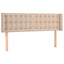 sengegavl med LED-lys 147x16x78/88cm kunstlæder cappuccino