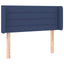 sengegavl med LED-lys 93x16x78/88 cm stof blå