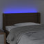sengegavl med LED-lys 103x16x78/88 cm stof mørkebrun