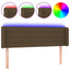 sengegavl med LED-lys 147x16x78/88 cm stof mørkebrun