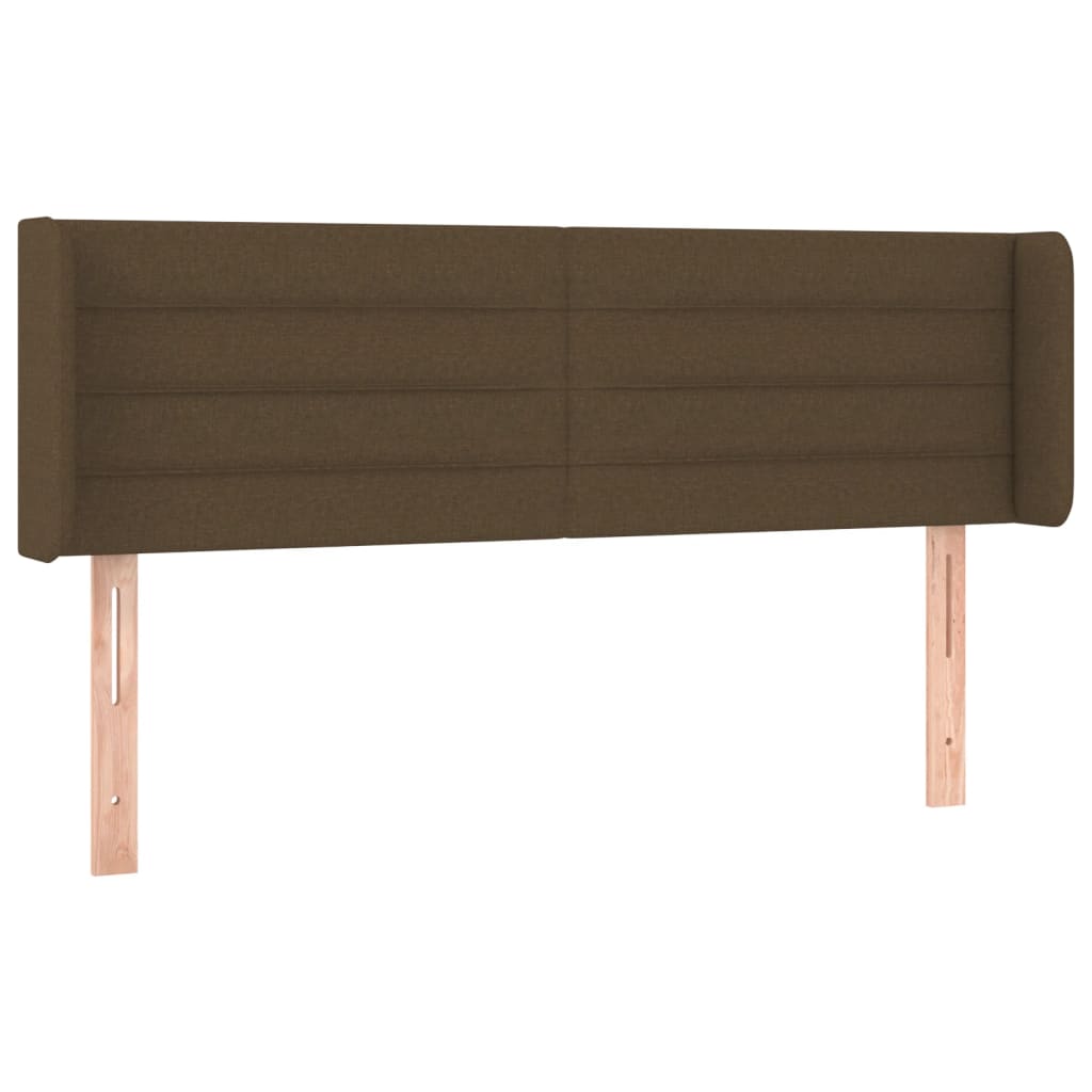 sengegavl med LED-lys 147x16x78/88 cm stof mørkebrun